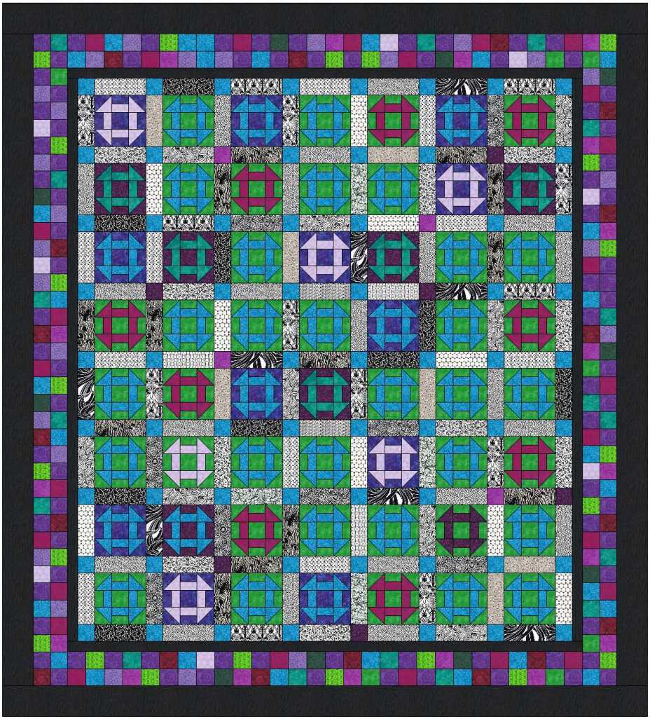 churn dash thin black inner wide black outer